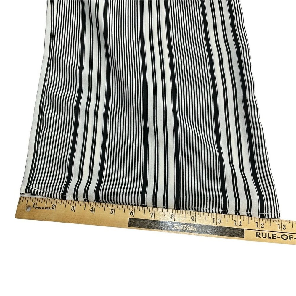 Blue Blush Jumpsuit Womens Size L Black Striped Front Tie Wide Leg Crop Nwt $46 - Picture 12 of 12